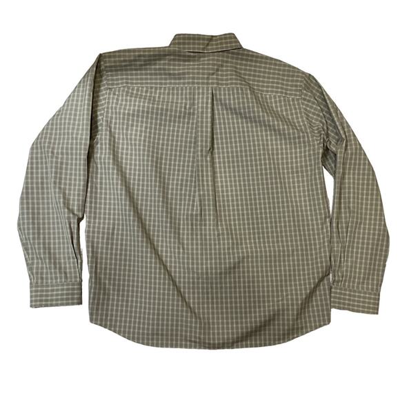 EDDIE BAUER Mens Button Down Shirt Wrinkle Resistant XL Plaid Long Sleeve Green - Picture 2 of 3
